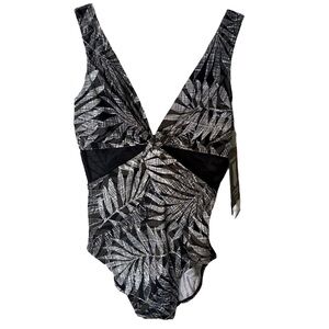 MIRACLESUIT New One Piece Swimsuit Bathing Suit Floral Mesh Slimming Size 10
